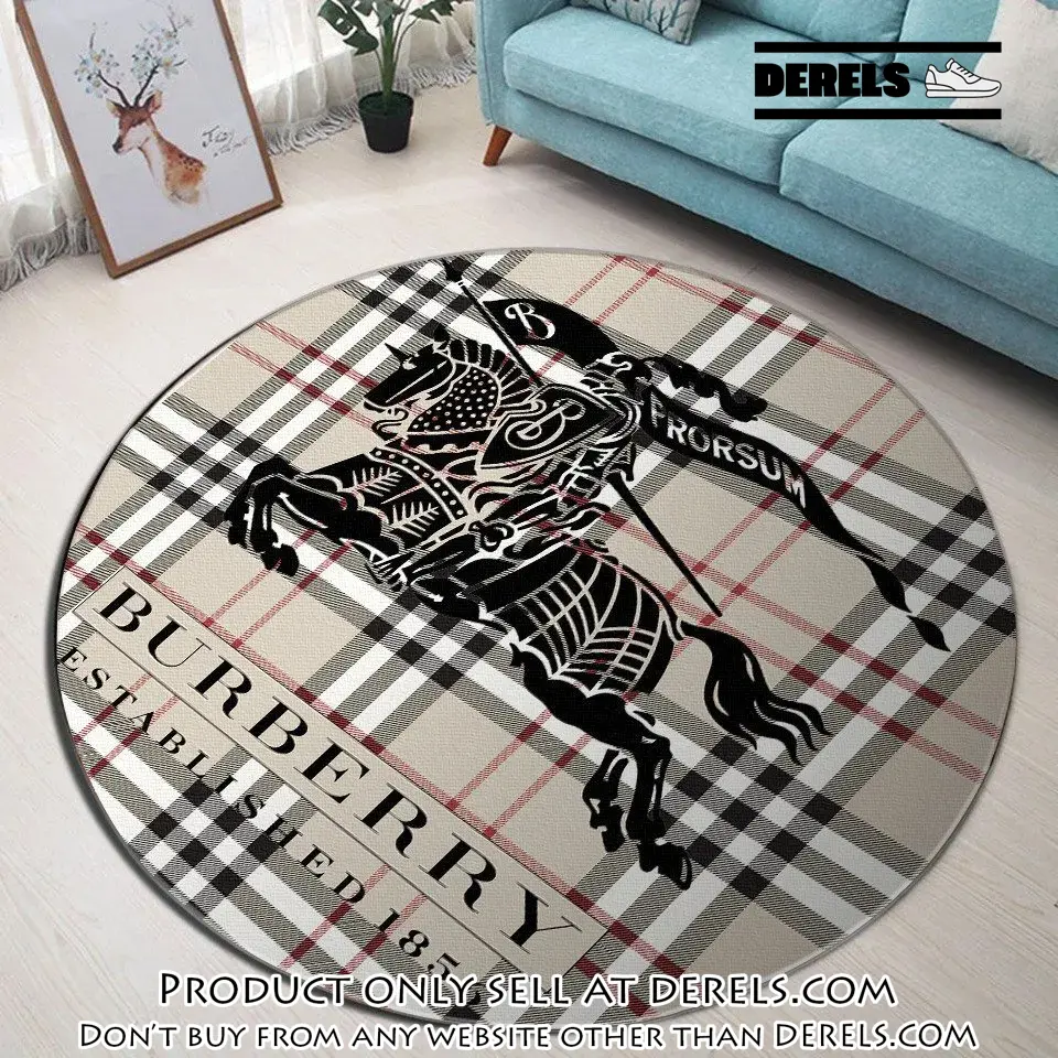 Burberry established 1856 luxury brand fashion round rug carpet home decor dr2045527